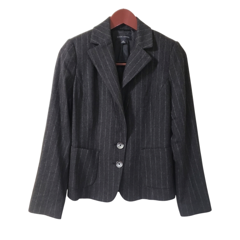 Banana Republic Charcoal Pinstripe Blazer